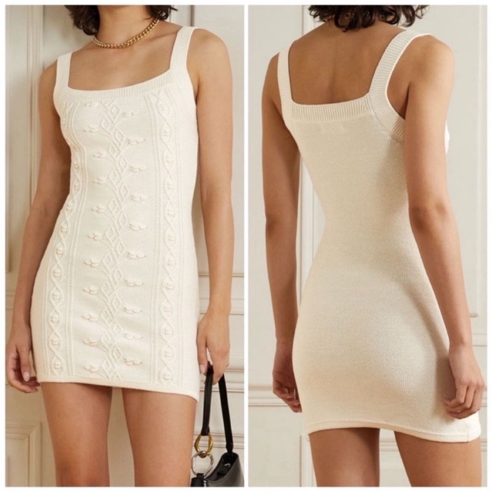 NWT Reformation Cento Cable Knit Cotton Sweater Mini Dress